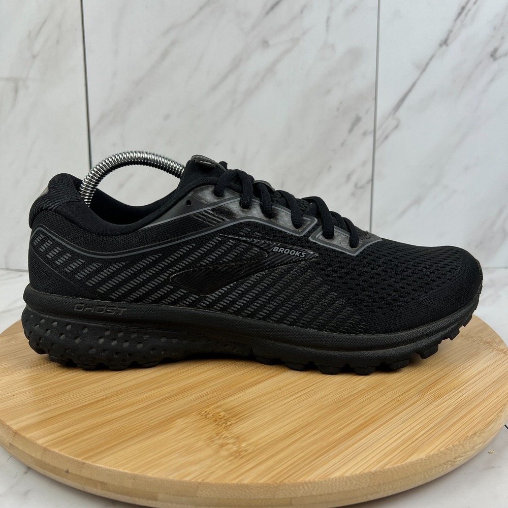 Brooks Ghost 12 Mens Size 9.5 2E WIDE Triple Black Running Shoes 1103162E040